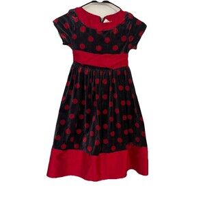 Bitty Baby American Girl Polka Dot Holiday Dress Girls Size 7 Gray & Red